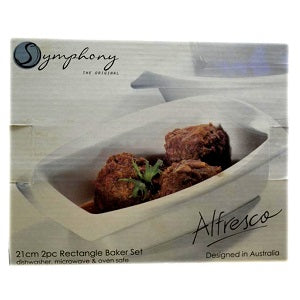 Symphony Alfresco Rectangle Baker Set 21 cm x2