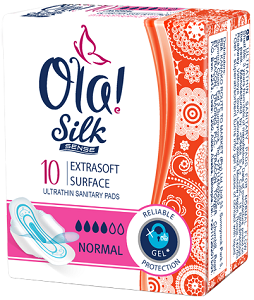 Ola Silk Ultra Thin Sanitary Pads Normal With Extra Soft Surface x10