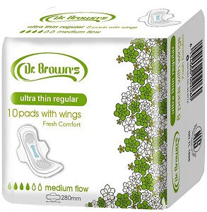 Dr Brown's Ultra Thin Pads With Wings Regular x10