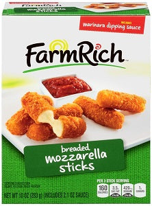 Farm Rich Breaded Mozzarella Sticks With Marinara Dipping Sauce 283 g