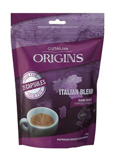 Caffeluxe Origins Italian Blend Espresso Capsules Dark Roast 125 g x25