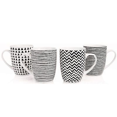 Sabichi Geo Sketch Mugs - 4 Pieces