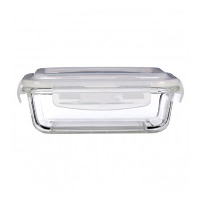 Premier Freska Rectangle 2 Compartment Glass Container 640 ml