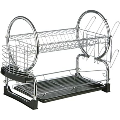 Premier 2 Tier Dish Drainer Black/Chrome