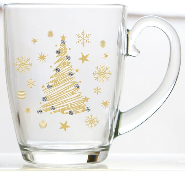 Miniso Christmas Tree Drinking Glass With Rhinestone 28 cl