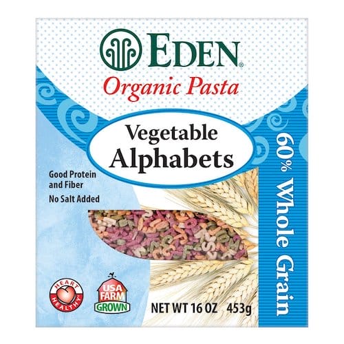 Eden Organic Pasta Vegetable Alphabets 453 g