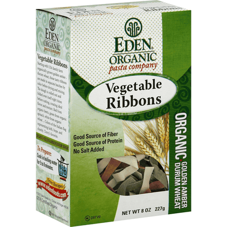 Eden Organic Pasta Vegetable Ribbons Golden Amber Durum Wheat 227 g