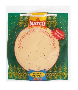 Natco Authentic Pappadums Black Pepper 200 g