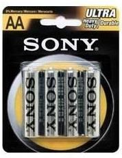 Sony Ultra Heavy Duty Battery AA x4