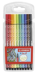 Stabilo Pen 68 Assorted Colours x10