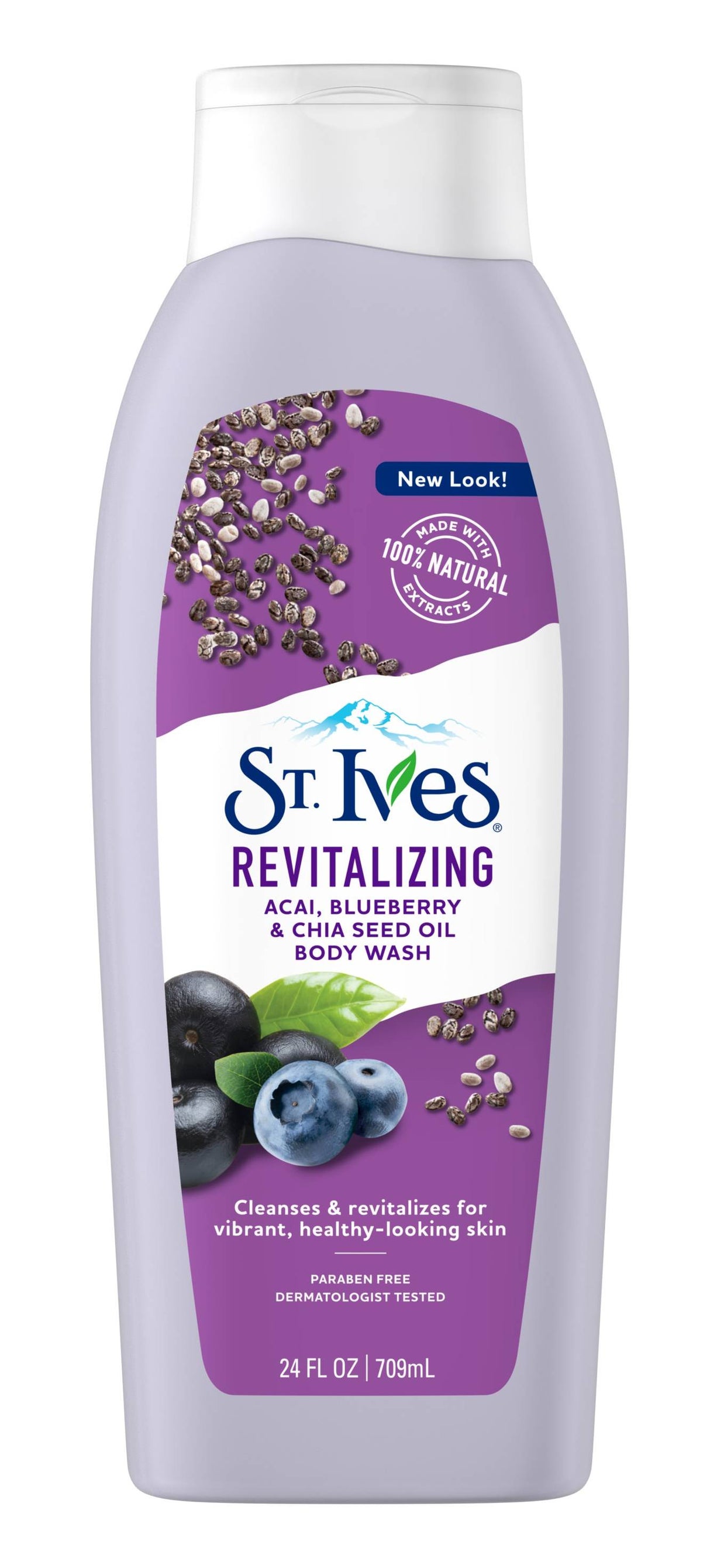 St. Ives Body Wash Skin Revitalizing Acai, Blueberry & Chia Seed Oil 709 ml