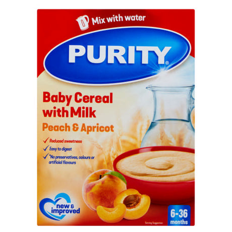 Purity Baby Cereal with Milk Peach & Apricot 6-36 Months 200 g