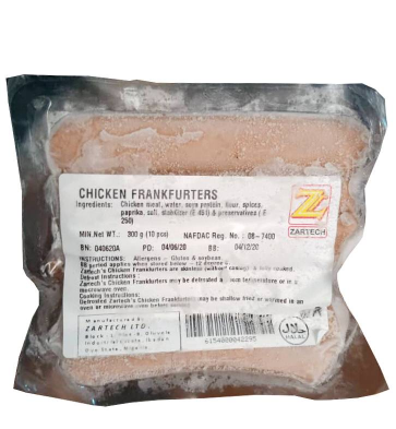 Zartech Chicken Frankfurters 300 g x10