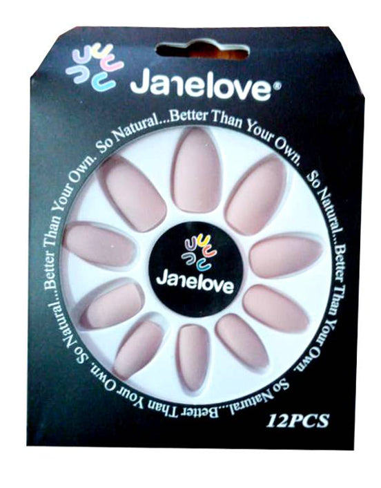 Jane Love Nails + Glue x12 - Nude (Matte)