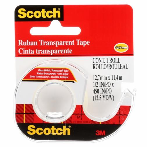 3M Scotch Gloss Finish Transparent Tape 12.7 mm x 11.4 m