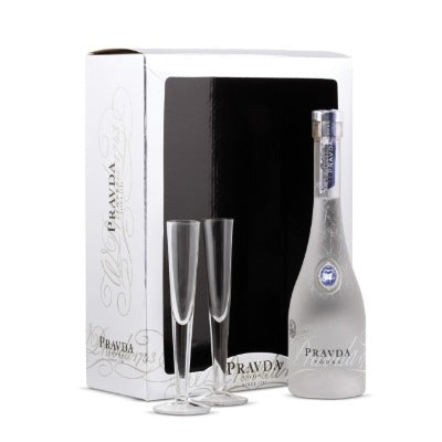 Pravda Vodka Gift Pack 70 cl + 2 Glasses