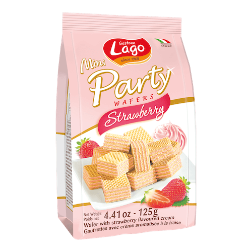 Lago Mini Party Strawberry Wafers 120 g