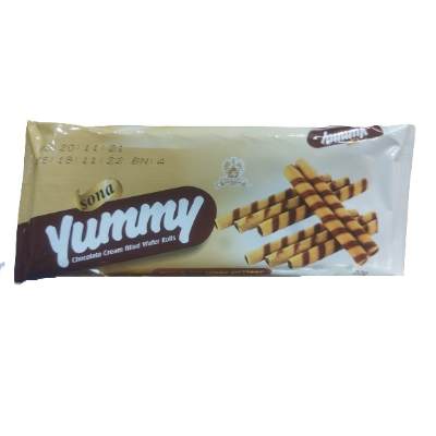 Sona Yummy Chocolate Wafer Rolls Biscuits 22 g