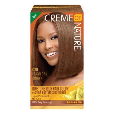 Creme Of Nature Light Golden Brown Moisture-Rich Hair Color With Shea Butter Conditioner Kit