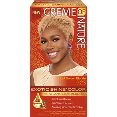 Creme Of Nature Light Golden Blonde Exotic Shine Hair Color With Argan Oil Hair Kit