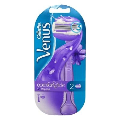 Gillette Venus Comfort Glide Breeze With Stick For Women 2 Razors