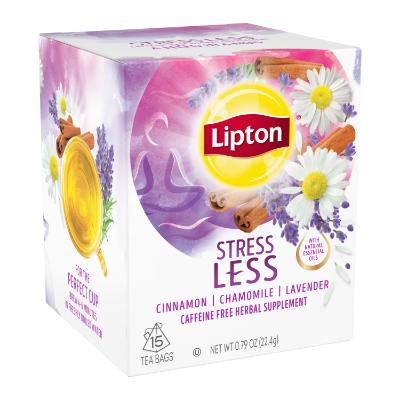 Lipton Cinnamon, Chamomile, Lavender Stress Therapy Caffeine-Free Tea x15