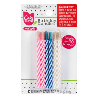 Cake Mate Birthday Candles Relight 7 cm x12