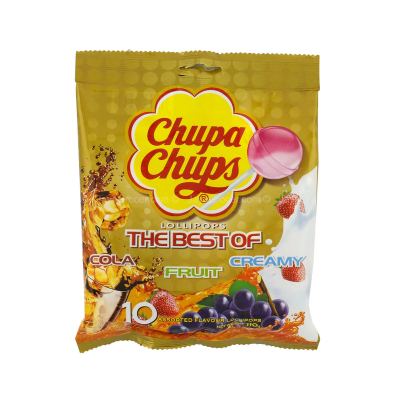 Chupa Chups Assorted Fruit Flavour Lollipops 110 g x10