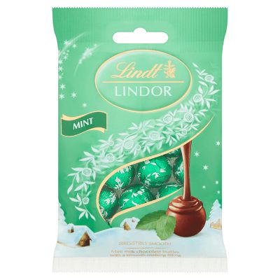 Lindt Lindor Mini Truffles Bag Mint Chocolate 80 g