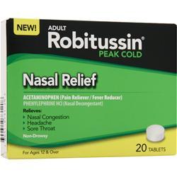 Robitussin Nasal Relief 20 Tablets