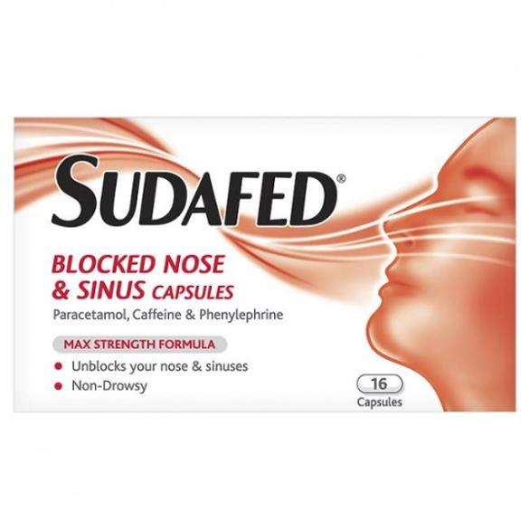 Sudafed Blocked Nose & Sinus 16 Capsules