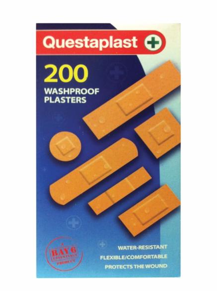 Questaplast Washproof Plasters 200 Strips