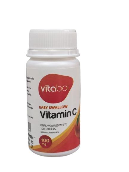 Vitabol Vitamin C - Easy Swallow Unflavoured White 100 Tablets