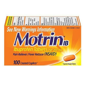 Motrin Ibuprofen 200 mg 100 Tablets