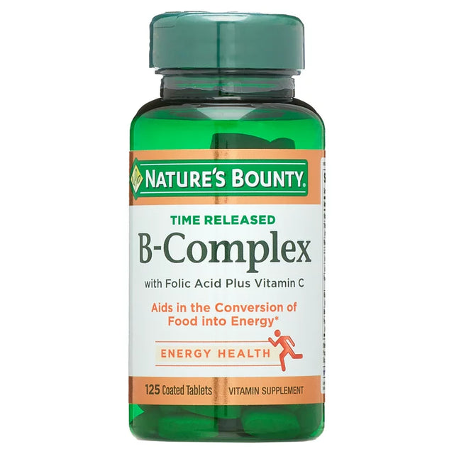 Nature's Bounty B Complex + Folic Acid + Vitamin C 125 Tablets