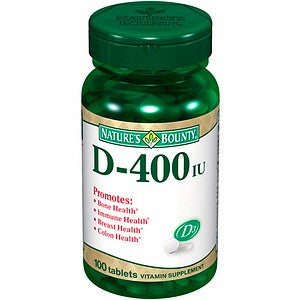 Nature's Bounty Vitamin D 400 IU 100 Tablets