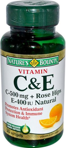 Nature's Bounty Vitamin C & E 50 Soft Gels