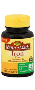 Nature Made Iron 65 mg 180 Tablets