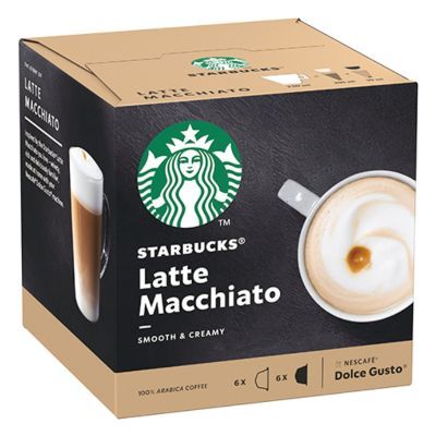 Starbucks Latte Macchiato Compatible With Nescafe Dolce Gusto x6 Milk, x6 Coffee Capsules