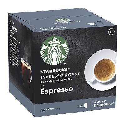 Starbucks Espresso Roast Compatible With Nescafe Dolce Gusto x6 Milk, x6 Coffee Capsules