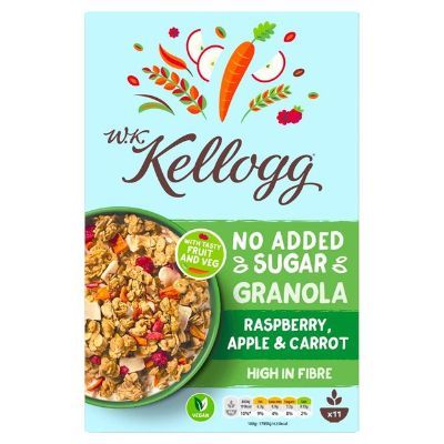 W.K. Kellogg No Added Sugar Granola Raspberry, Apple & Carrot 570 g