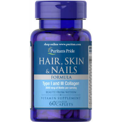 Puritan's Pride Hair, Skin & Nails Formula 60 Capsules