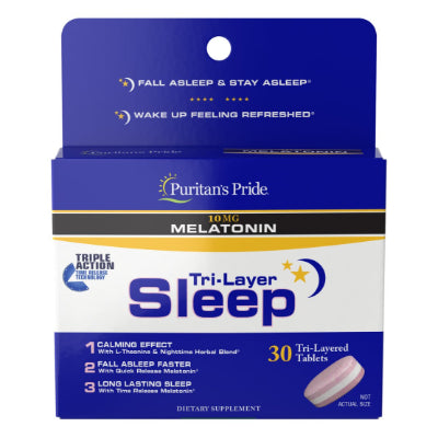 Puritan's Pride Melatonin Night Time Sleep Aid 10 mg 30 Capsules