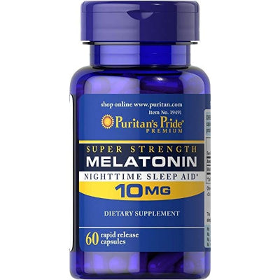 Puritan's Pride Melatonin Night Time Sleep Aid 10 mg 60 Capsules