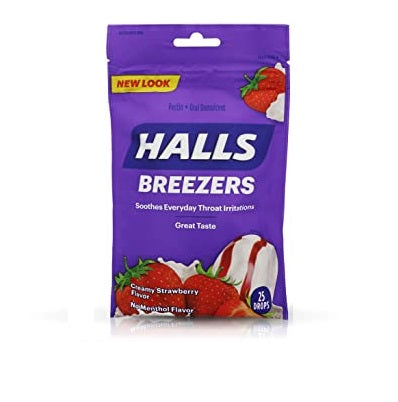 Halls Breezers Creamy Strawberry x25