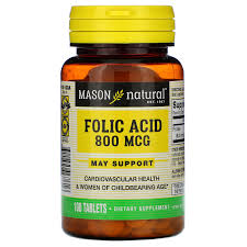 Mason Folic Acid 800 mcg 100 Tablets