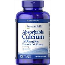 Puritan's Pride Absorbable Calcium 1200 mg Plus 100 Tablets