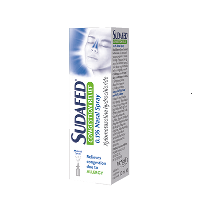 Sudafed Congestion Relief 0.1% Nasal Spray 10 ml