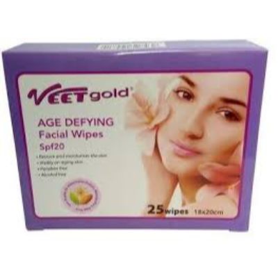 Veet Gold Age Defying Facial Wipes x25