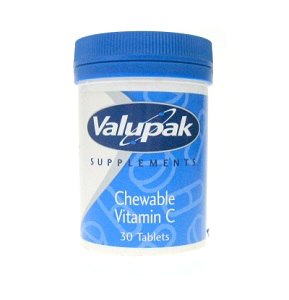 Valupak Chewable Vitamin C 500 mg 30 Tablets